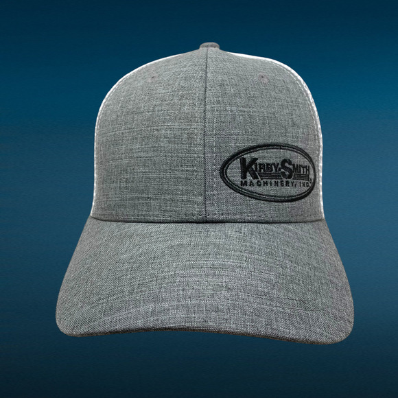 Kirby Smith Machinery Embroidered Trucker Hat Cap Snapback Gray Mesh Back - Picture 2 of 7